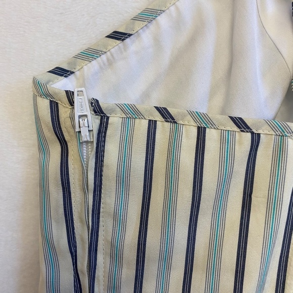 Lauren by Ralph Lauren, Bustier, Blue/White Vertical Stripes, V-Neck, Size 8 NWT - Picture 3 of 12
